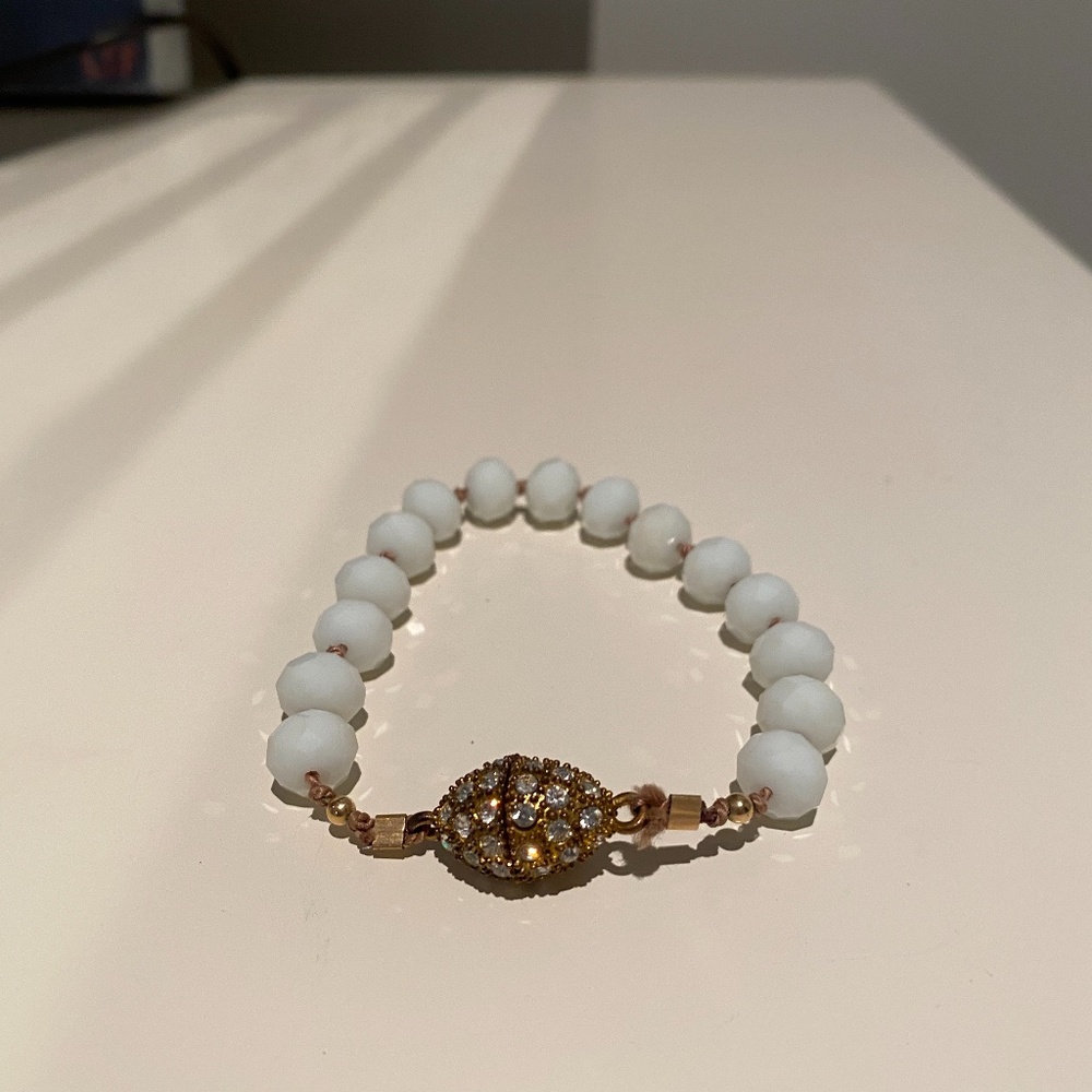 White Stone and Crystal Bracelet